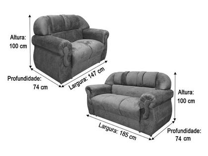 Imagem de Sofá 2 e 3 Lugares Marrom Escuro 503 Corsa