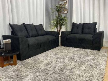 Imagem de Sofá 2 e 3 Lugares Preto 601 Porto