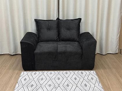 Sofá 2 e 3 Lugares Preto 601 Porto - Alpoim Imagem de Sofá 2 e 3 Lugares Preto 601 Porto