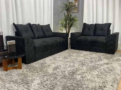 Imagem de Sofá 2 e 3 Lugares Preto 601 Porto