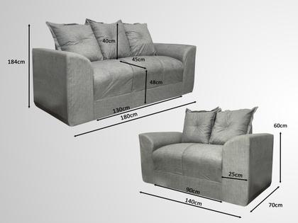 Imagem de Sofá 2 e 3 Lugares Preto 601 Porto