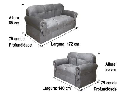 Imagem de Sofá 2 e 3 Lugares Preto 601 Viena