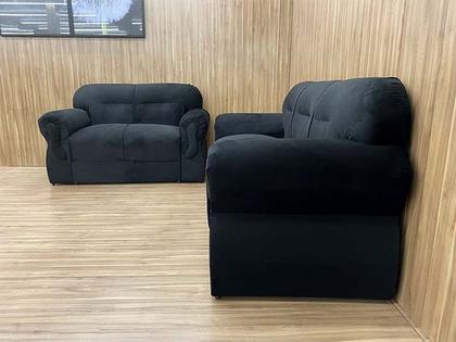 Sofá 2 e 3 Lugares Preto 601 Viena - Alpoim Imagem de Sofá 2 e 3 Lugares Preto 601 Viena