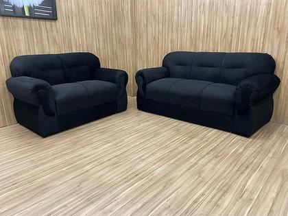 Sofá 2 e 3 Lugares Preto 601 Viena - Alpoim Imagem de Sofá 2 e 3 Lugares Preto 601 Viena