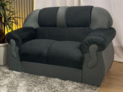 Imagem de Sofá 2 e 3 Lugares Preto com Cinza 601/605 Corsa