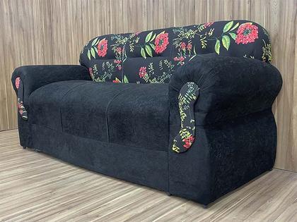 Imagem de Sofá 2 e 3 Lugares Preto com Floral 601/17 Viena