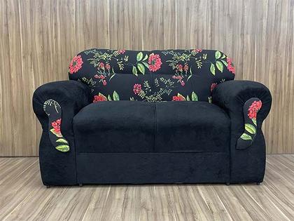 Imagem de Sofá 2 e 3 Lugares Preto com Floral 601/17 Viena