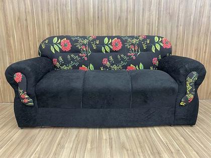 Imagem de Sofá 2 e 3 Lugares Preto com Floral 601/17 Viena