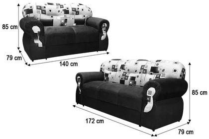 Sofá 2 e 3 Lugares Preto com Floral 601/33 Viena - Alpoim Imagem de Sofá 2 e 3 Lugares Preto com Floral 601/33 Viena