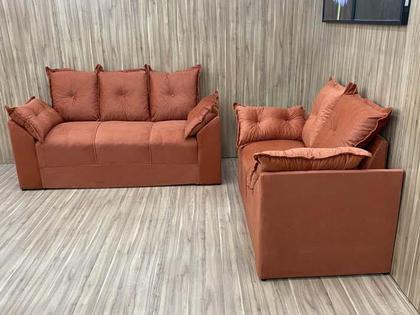 Sofá 2 e 3 Lugares Terracota 604 Paris - Alpoim Imagem de Sofá 2 e 3 Lugares Terracota 604 Paris