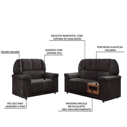 Imagem de Sofá 2 e 3 Lugares Turin Suede Flash Estofados