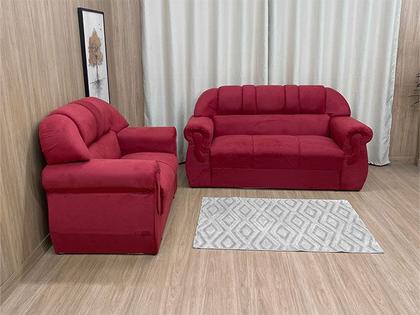 Sofá 2 e 3 Lugares Vermelho 608 Corsa - Alpoim Imagem de Sofá 2 e 3 Lugares Vermelho 608 Corsa