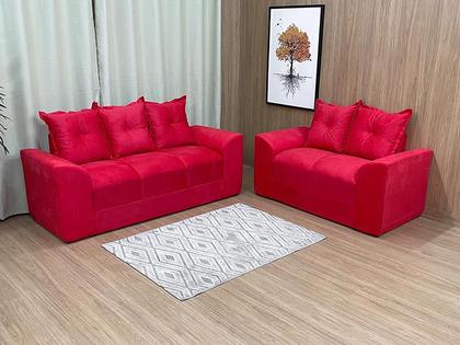 Sofá 2 e 3 Lugares Vermelho 608 Porto - Alpoim Imagem de Sofá 2 e 3 Lugares Vermelho 608 Porto