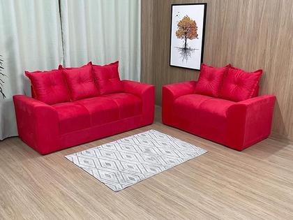 Sofá 2 e 3 Lugares Vermelho 608 Porto - Alpoim Imagem de Sofá 2 e 3 Lugares Vermelho 608 Porto