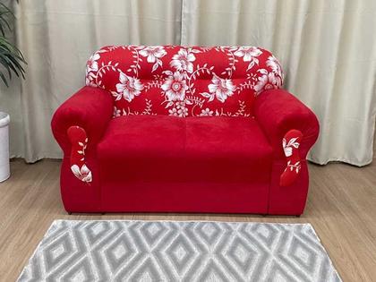 Sofá 2 e 3 Lugares Vermelho com Floral 608/16 Viena - Alpoim Imagem de Sofá 2 e 3 Lugares Vermelho com Floral 608/16 Viena