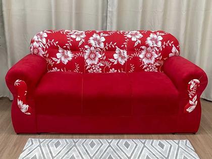 Sofá 2 e 3 Lugares Vermelho com Floral 608/16 Viena - Alpoim Imagem de Sofá 2 e 3 Lugares Vermelho com Floral 608/16 Viena