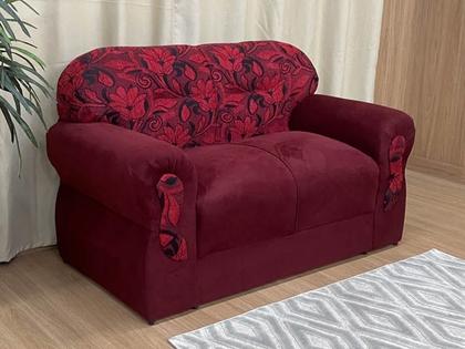 Sofá 2 e 3 Lugares Vinho com Floral 600/426 Viena - Alpoim Imagem de Sofá 2 e 3 Lugares Vinho com Floral 600/426 Viena