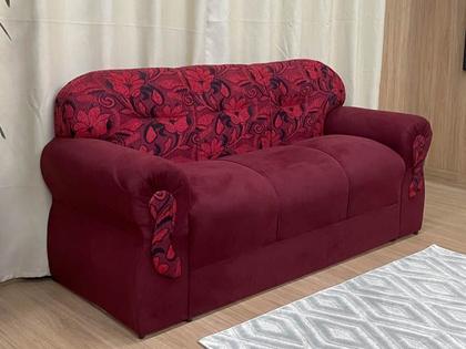 Sofá 2 e 3 Lugares Vinho com Floral 600/426 Viena - Alpoim Imagem de Sofá 2 e 3 Lugares Vinho com Floral 600/426 Viena