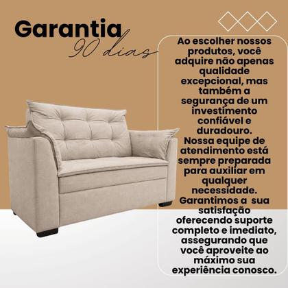 Imagem de Sofá 2 Lugares 140 cm Namoradeira Sala Confortável Requinte Recepção Linho Cor:Linho Cinza