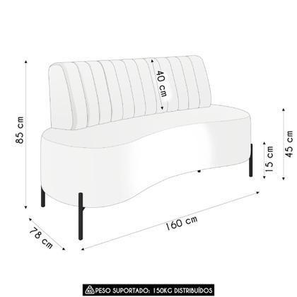 Imagem de Sofá 2 Lugares 160cm Pés Aço Dourado Tamar Sintético Camel Z08 - Mpozenato