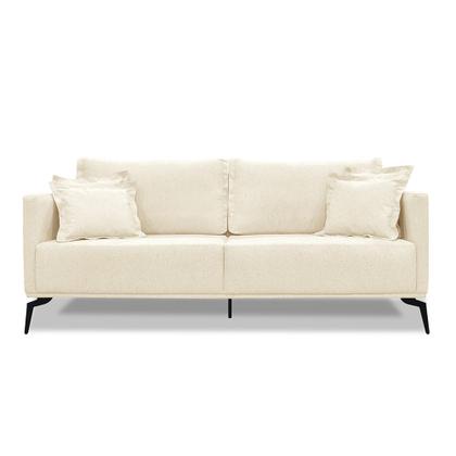 Imagem de Sofá 2 Lugares 1,60m Estofado em Linho com Pés Metálicos - Living Lucadi Home