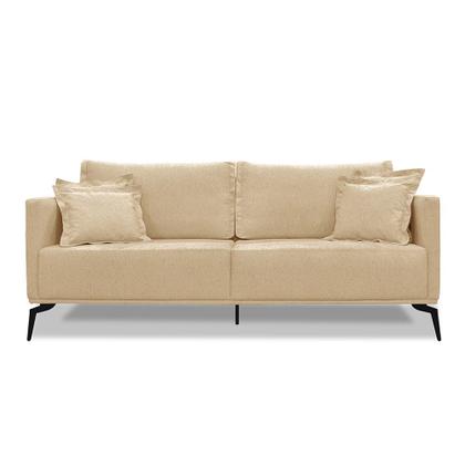 Imagem de Sofá 2 Lugares 1,60m Estofado em Linho com Pés Metálicos - Living Lucadi Home