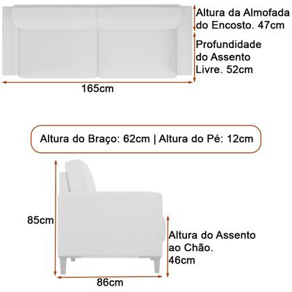 Imagem de Sofá 2 Lugares 165cm Chili Linho Off White - Sallar Home