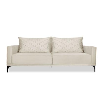 Imagem de Sofá 2 Lugares 1,80m Estofado em Veludo com Pés Metálico - Etios Lucadi Home