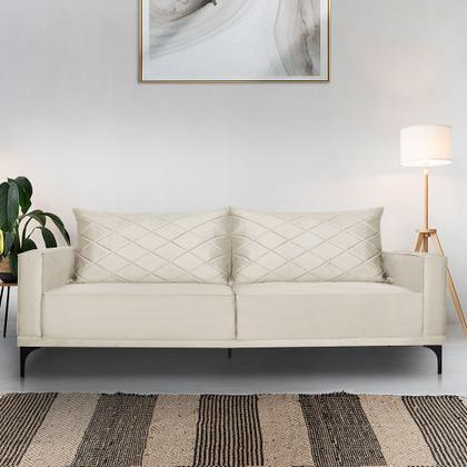 Imagem de Sofá 2 Lugares 1,80m Estofado em Veludo com Pés Metálico - Etios Lucadi Home