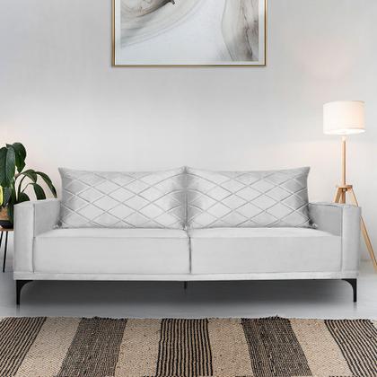 Imagem de Sofá 2 Lugares 1,80m Estofado em Veludo com Pés Metálico - Etios Lucadi Home