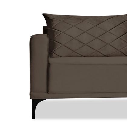 Imagem de Sofá 2 Lugares 1,80m Estofado em Veludo com Pés Metálico - Etios Lucadi Home