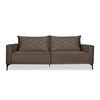 Imagem de Sofá 2 Lugares 1,80m Estofado em Veludo com Pés Metálico - Etios Lucadi Home