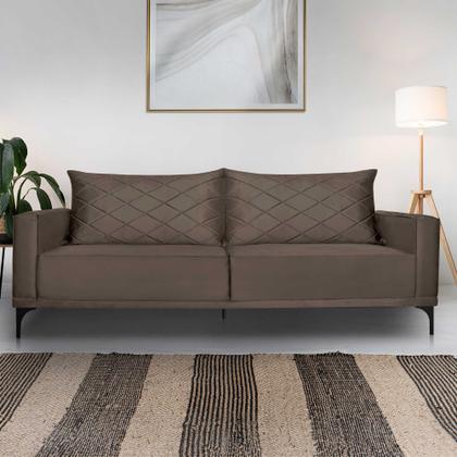 Imagem de Sofá 2 Lugares 1,80m Estofado em Veludo com Pés Metálico - Etios Lucadi Home