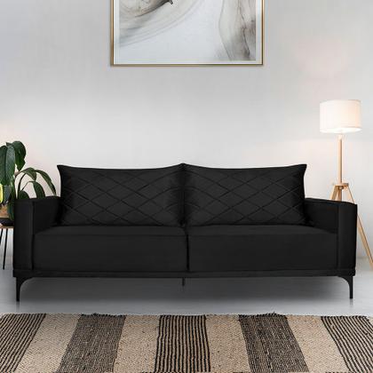 Imagem de Sofá 2 Lugares 1,80m Estofado em Veludo com Pés Metálico - Etios Lucadi Home