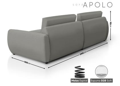 Imagem de Sofá 2 Lugares 240 Cm Apolo Linho