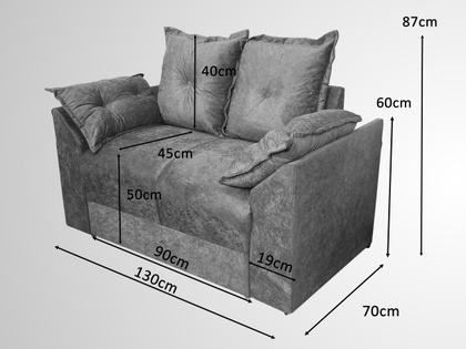 Imagem de Sofá 2 Lugares Cinza 605 Paris