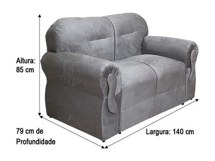 Imagem de Sofá 2 Lugares Cinza 605 Viena