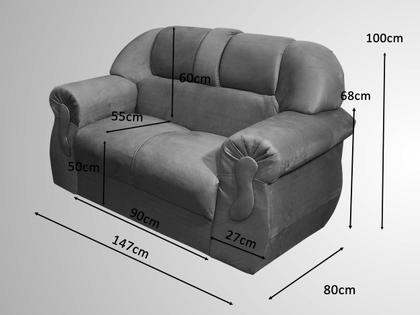 Imagem de Sofá 2 Lugares Cinza com Preto 605/601 Corsa