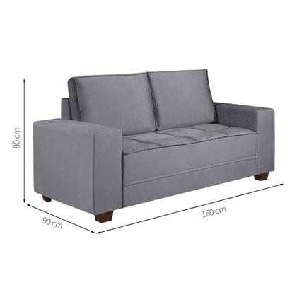 Imagem de Sofá 2 Lugares Five Suede Cinza