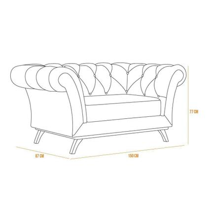Imagem de Sofá 2 Lugares Império 150 Cm Veludo Marsala C-278