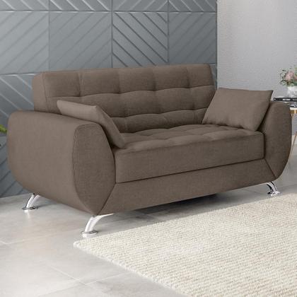 Imagem de Sofá 2 Lugares Larissa Suede Castanho