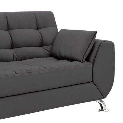 Sofá 2 Lugares Larissa Suede Cinza - LinoForte Imagem de Sofá 2 Lugares Larissa Suede Cinza
