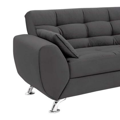Sofá 2 Lugares Larissa Suede Cinza - LinoForte Imagem de Sofá 2 Lugares Larissa Suede Cinza