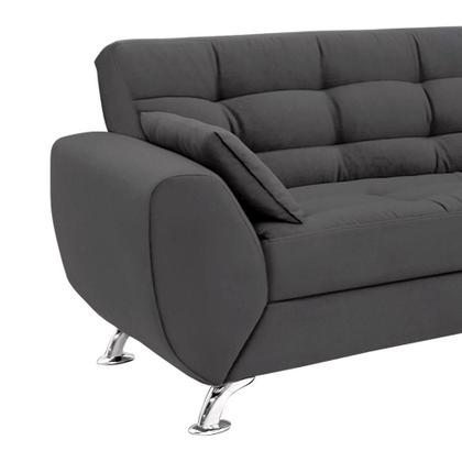 Sofá 2 Lugares Larissa Suede Cinza - Modern Imagem de Sofá 2 Lugares Larissa Suede Cinza