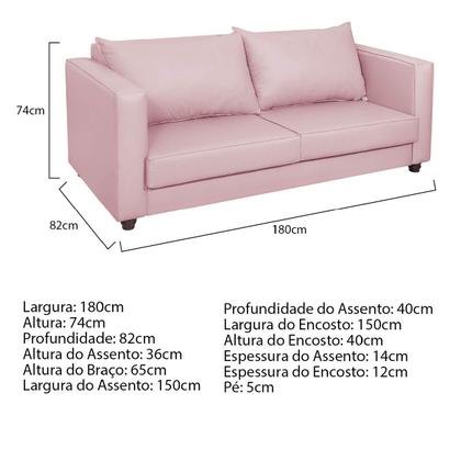 Imagem de Sofá 2 Lugares Lisboa Suede - Amarena Móveis