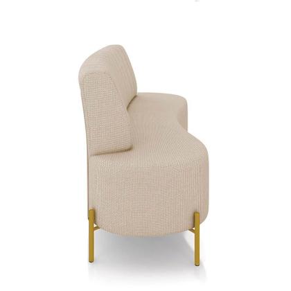 Imagem de Sofá 2 Lugares Living 160cm Pé Ferro Dourado Maraú Linho Bege K01 - D'rossi