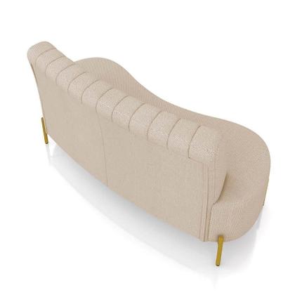 Imagem de Sofá 2 Lugares Living 160cm Pé Ferro Dourado Maraú Linho Bege K01 - D'rossi