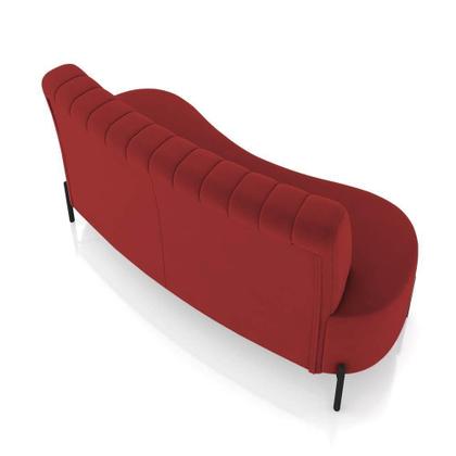 Imagem de Sofá 2 Lugares Living 160cm Pé Ferro Pto Maraú Veludo Vermelho K01 - D'rossi