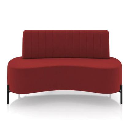 Imagem de Sofá 2 Lugares Living 160cm Pé Ferro Pto Maraú Veludo Vermelho K01 - D'rossi