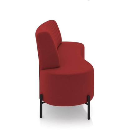 Imagem de Sofá 2 Lugares Living 160cm Pé Ferro Pto Maraú Veludo Vermelho K01 - D'rossi